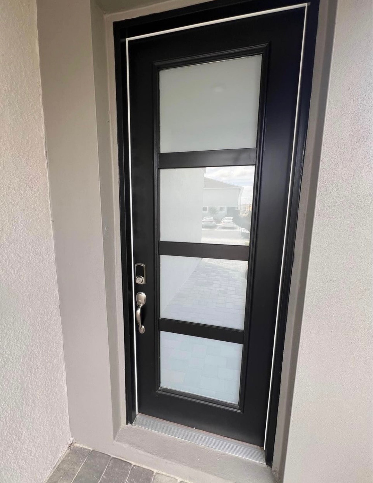 Black Entry Door — Frosted